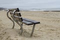 Beach bench Royalty Free Stock Photo