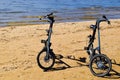 Beach bikes for walking on the beaches, parks. Sea summer day. Royalty Free Stock Photo