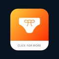 Beach, Bikini, Clothes, Clothing Mobile App Button. Android and IOS Glyph Version