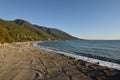 A beach on the Black Sea coast of Gagra  Republic of Abkhazia Royalty Free Stock Photo