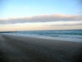 Beach of the Black Sea coast in the winter evening Royalty Free Stock Photo