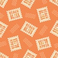 Beach bliss typography vector seamless pattern background.Tropical monochrome orange backdrop with decorated text on