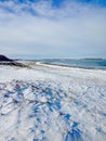 Beach after blizzard