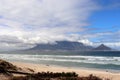 View towards Cape Town and Table Mountain from Bloubergstrand Royalty Free Stock Photo