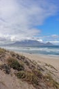 View towards Cape Town and Table Mountain from Bloubergstrand Royalty Free Stock Photo