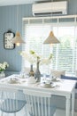 Beach blue dining room at home Royalty Free Stock Photo