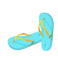 Beach blue flip-flops isolated on white background Royalty Free Stock Photo