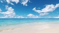 The Beach: A Blue Sky, White Clouds, and Amazing Graphics Royalty Free Stock Photo