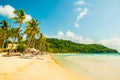 Beach with the blue water, palms and white sand, Phu Quoc Island, Vietnam Royalty Free Stock Photo