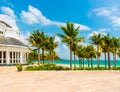 Beach with the blue water, palms and white sand, Phu Quoc Island, Vietnam Royalty Free Stock Photo