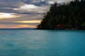 Beach on Bolilanga Island at sunset Royalty Free Stock Photo
