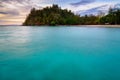 Beach on Bolilanga Island at sunset Royalty Free Stock Photo