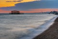 The beach in Brighton, England, after sunset Royalty Free Stock Photo