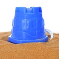 Beach bucket on the sand