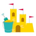 beach bucket shovel sand castle Royalty Free Stock Photo