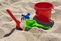 Beach bucket and shovels Royalty Free Stock Photo