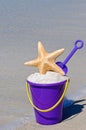 Beach Bucket with Starfish Royalty Free Stock Photo