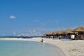 Beach Cabanas along the shore in the Bahamas Royalty Free Stock Photo