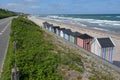 Beach cabins of the coast at Regeleje in Denmark Royalty Free Stock Photo