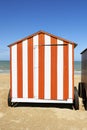 Beach cabins at the Northsea, Belgium Royalty Free Stock Photo