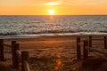 Beach Cabo de Gata during sunset