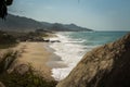 Beach in Cabo San Juan Del GuÃÂ­a, Santa Marta, Colombia Royalty Free Stock Photo