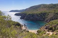 Beach of cala d`en Serra in Ibiza Spain Royalty Free Stock Photo