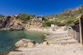 Beach of cala d`en Serra in Ibiza Spain Royalty Free Stock Photo