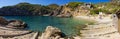 Beach of cala d`en Serra in Ibiza Spain Royalty Free Stock Photo