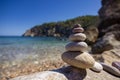 Beach of cala d`en Serra in Ibiza Spain Royalty Free Stock Photo