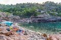 Beach Cala Deia at coast of Mallorca, Baleares, Spain Royalty Free Stock Photo