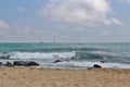 At the beach in Caldes d`Estrac, Spain