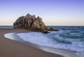 Beach of Calella at sunset. Barcelona