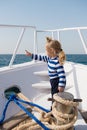 Beach is calling and we must go. Baby boy enjoy vacation sea cruise ship. Child sailor. Boy sailor travelling sea. Boy