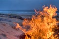 Beach campfire Royalty Free Stock Photo