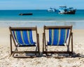 beach canvas beds Royalty Free Stock Photo