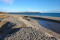 The beach at Carlyon Bay in Cornwall. Close by is the now derelict Cornwall Coliseum Royalty Free Stock Photo