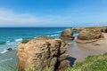 Beach cathedrals on the Bay of Biscay Royalty Free Stock Photo