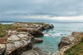 Beach cathedrals on the Bay of Biscay Royalty Free Stock Photo