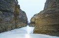 Beach cathedrals on the Bay of Biscay Royalty Free Stock Photo