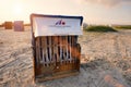 Beach chair on the beach, North Sea, Germany. Royalty Free Stock Photo