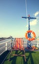 Beach chair on boat terrace for sunbathe midday