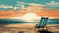 Beach Chair Closeup: Ocean Cover and City Times