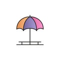 Beach chair color gradient vector icon