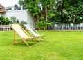 beach chair in garden Royalty Free Stock Photo