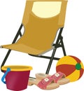 Beach chair hoofs flask and bucket