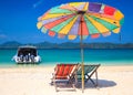 Beach chair on koh Khai island, Krabi, Thailand