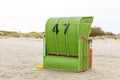 Beach chair on the North Sea beach in Germany Royalty Free Stock Photo