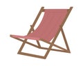 Beach chair for relaxing semi flat color vector object Royalty Free Stock Photo