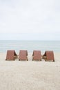 Beach chair on sand beach. Concept for rest, relaxation, holiday